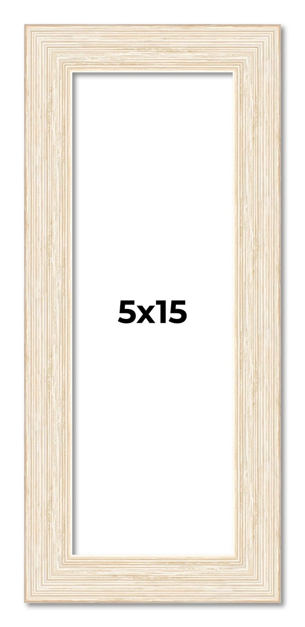 5x15 Wide Barnwood Picture Frame with UV-Resistant Acrylic & Acid Free Backing, Available in 6 Paint Finishes - Grey, Brown, White, and Black